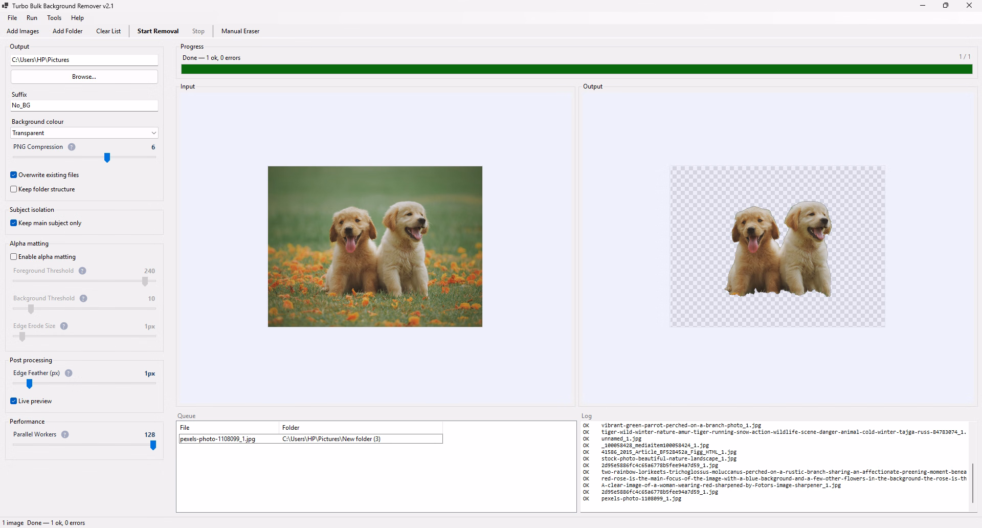 Batch background removal processing multiple images