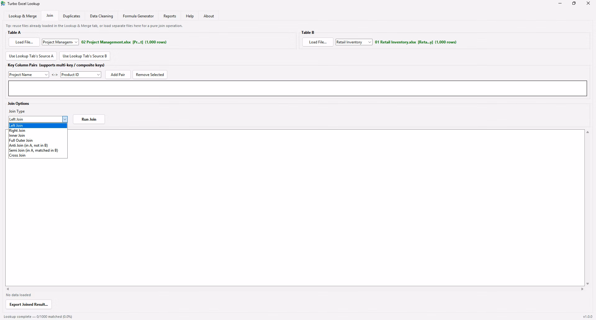 Output Format Selection