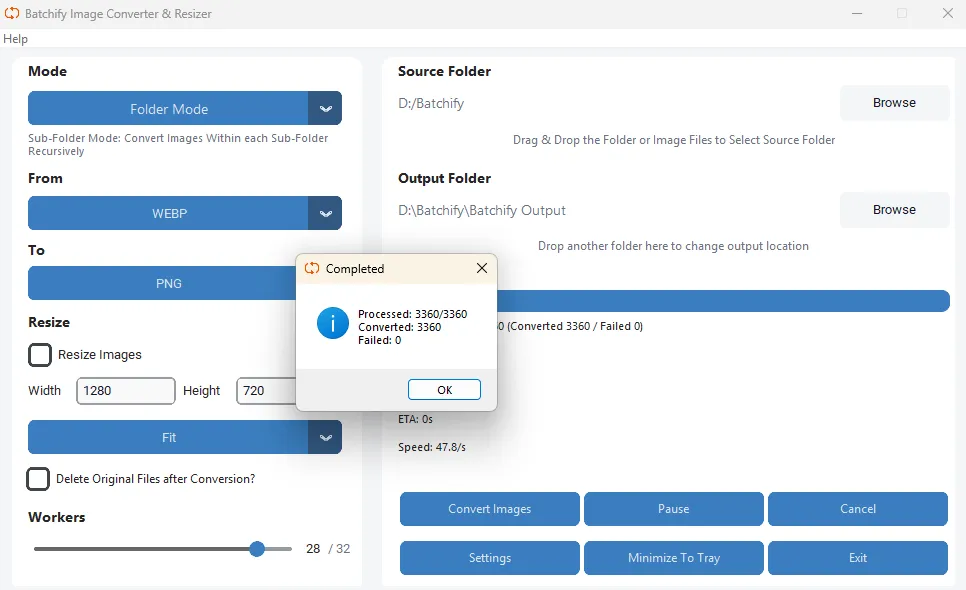 Safe delete original files after conversion is completed
