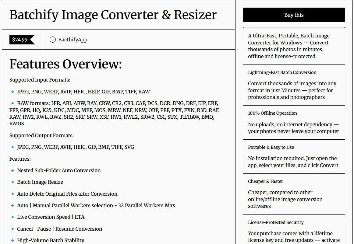Step 1 – Select folder for batch image conversion