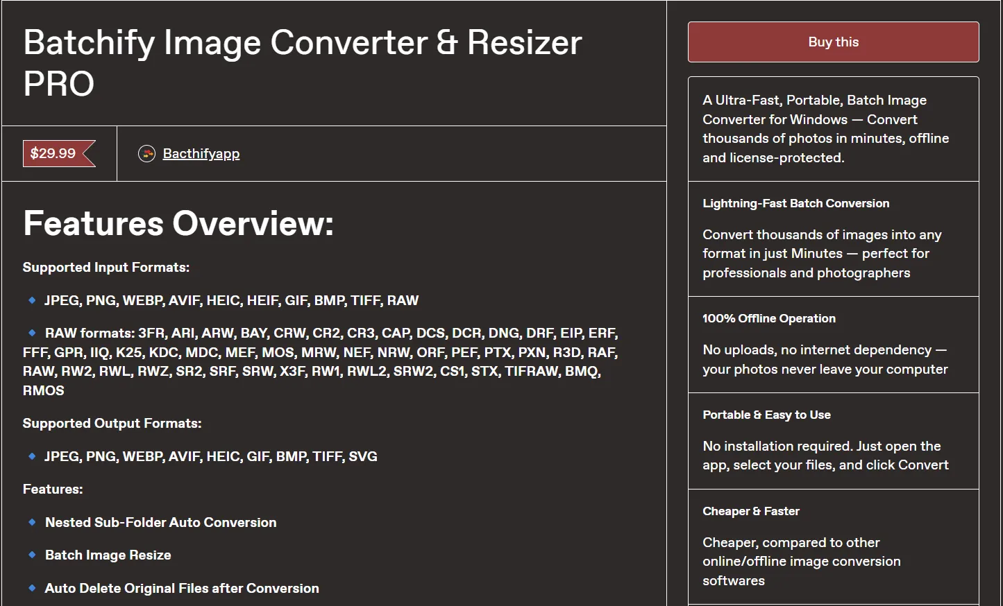 Step 1 – Select folder for batch image conversion