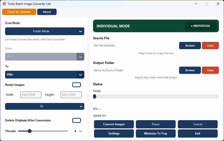Home Screen - individual Mode