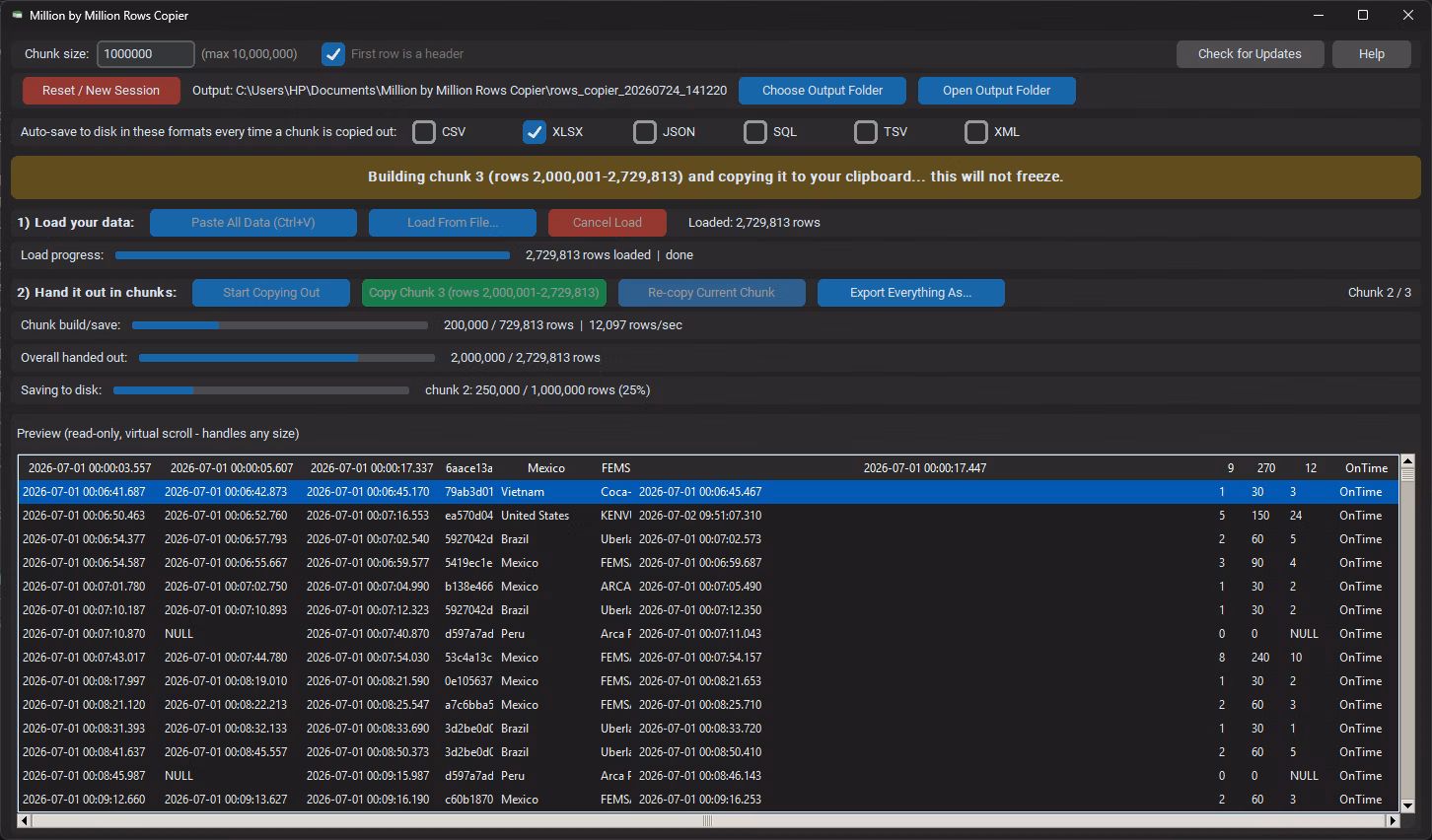 Preview Grid - Virtual Scrolling