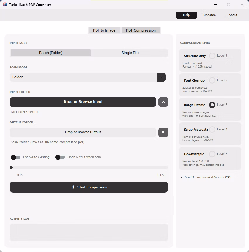 PDF Compression Batch Mode