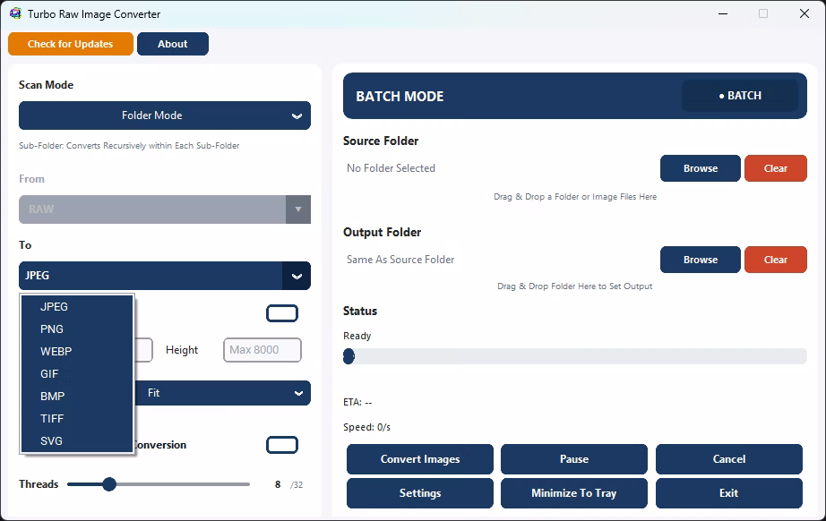 Output Format Selection
