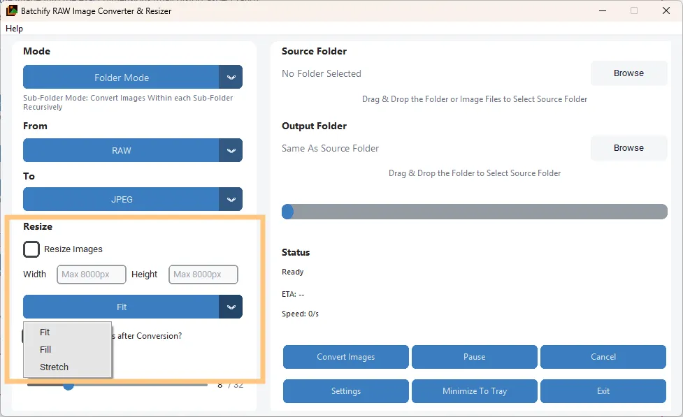 Step 4 – Enable or disable Delete Originals