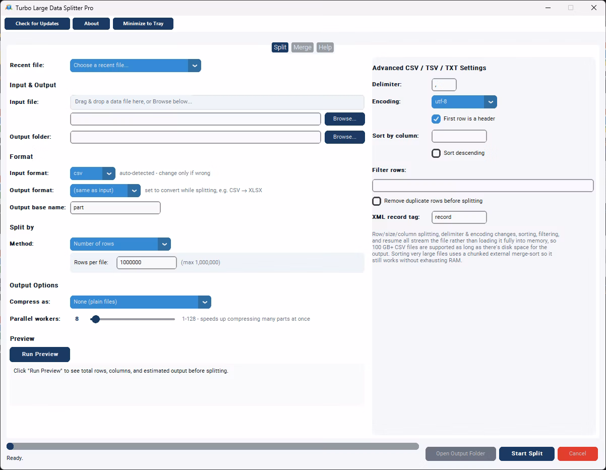 Batchify Large Data Splitter screenshot
