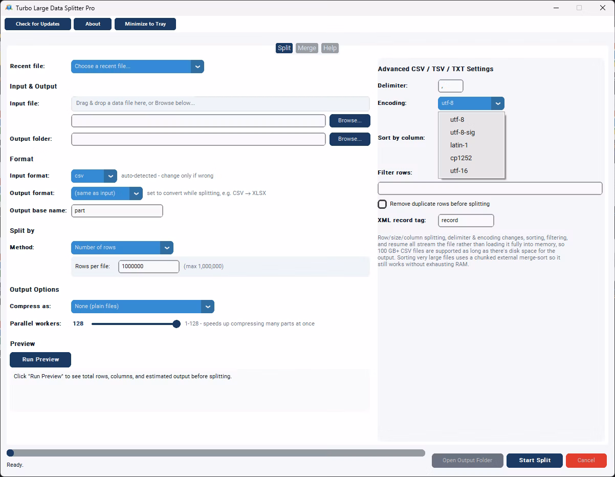 split large csv files fast